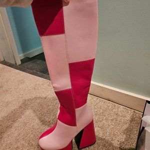 LAMODA GEMINI PLATFORM KNEE HIGH BOOTS, SIZE 6